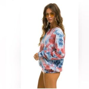 AVIATOR NATION HAND DYED LIGHT WEIGHT CREW NECK SWEATSHIRT small New